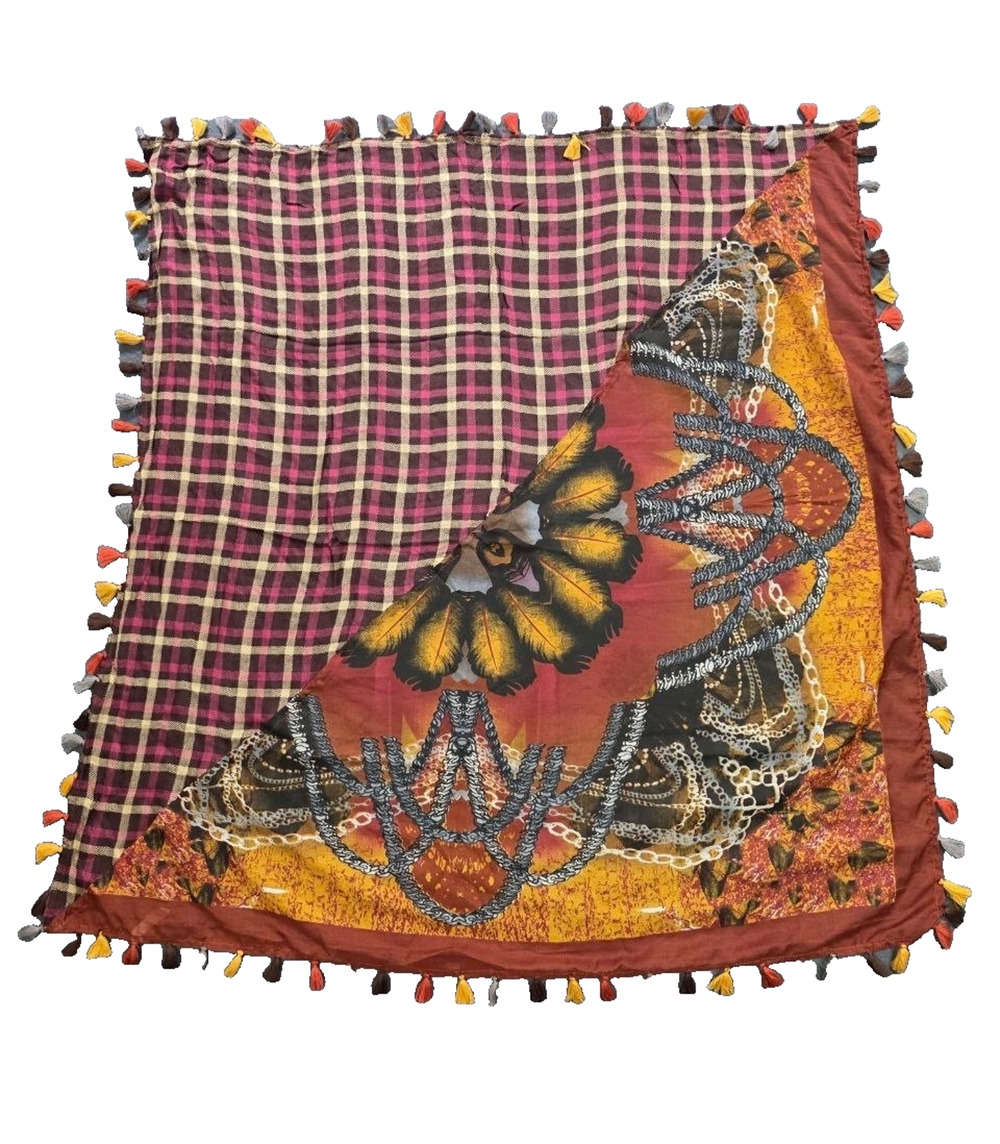 Collection 18 Colorful Floral Print Scarf luxury Designer Flowy A009610